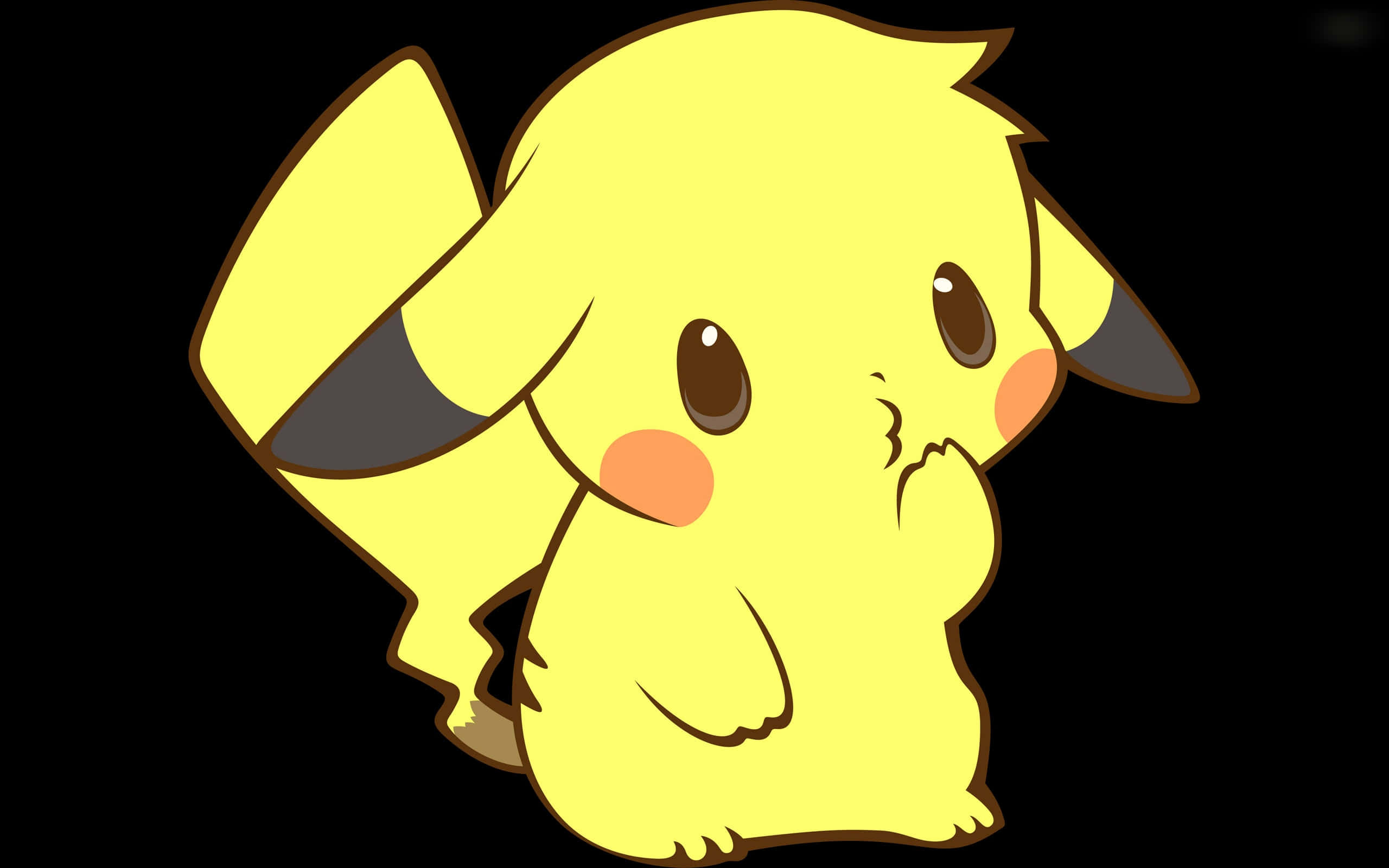 Kendine özgü çizgili kuyruğuyla bu Pikachu, bir maceraya hazır görünüyor! Duvar Kağıdı