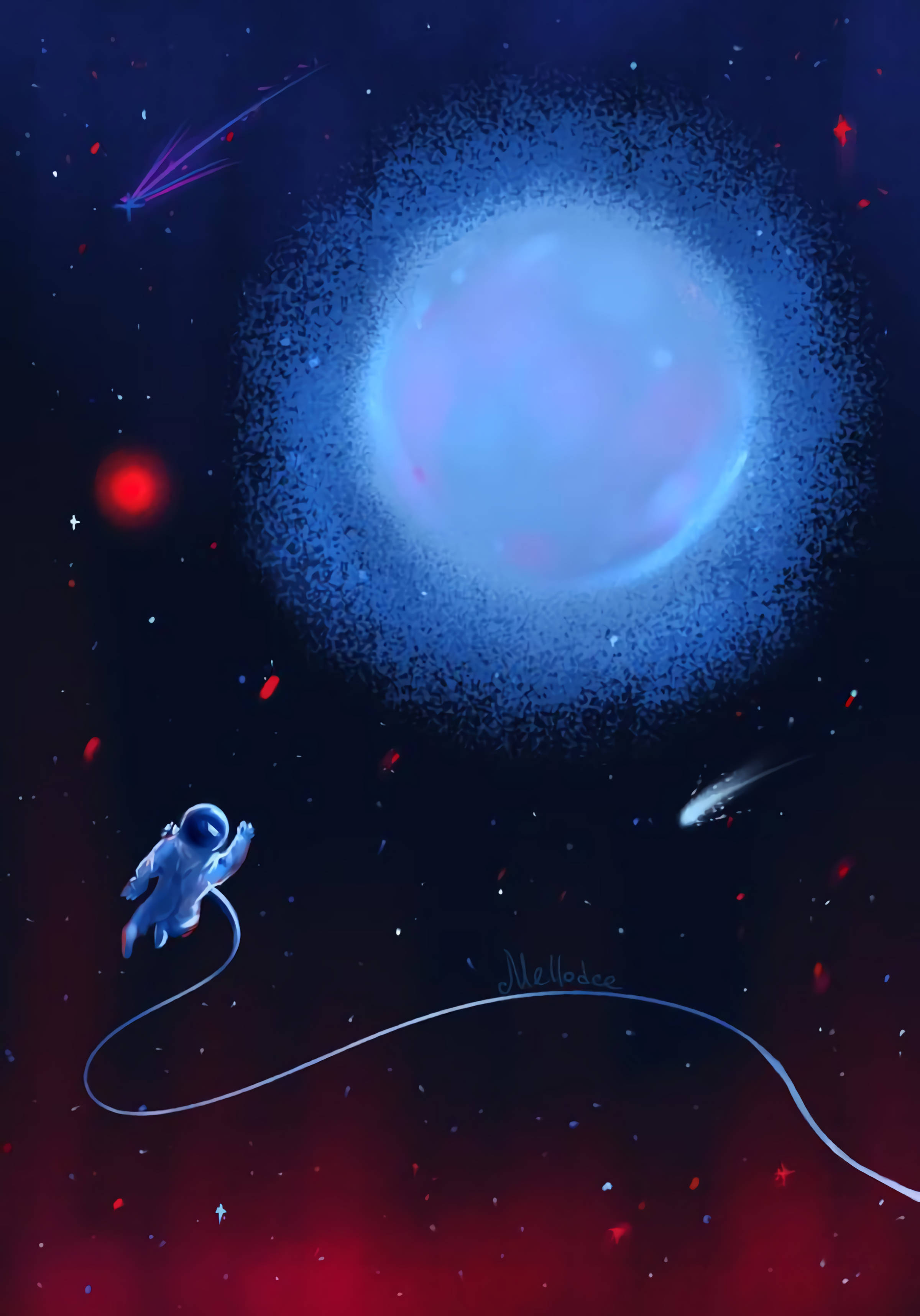 Keşfeden Astronot Dijital Sanat Duvar Kağıdı