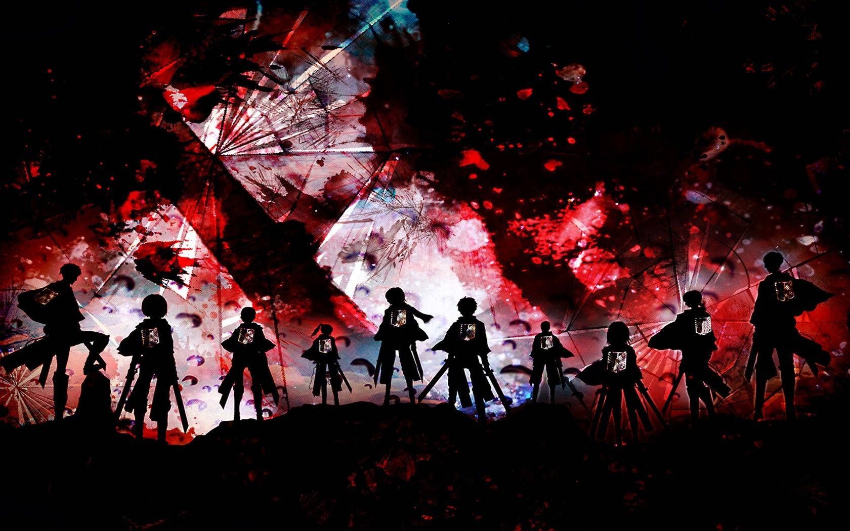 Keşif Birliği Üyeleri Cesurca Attack on Titan'a Karşı Ayaklanıyor Duvar Kağıdı
