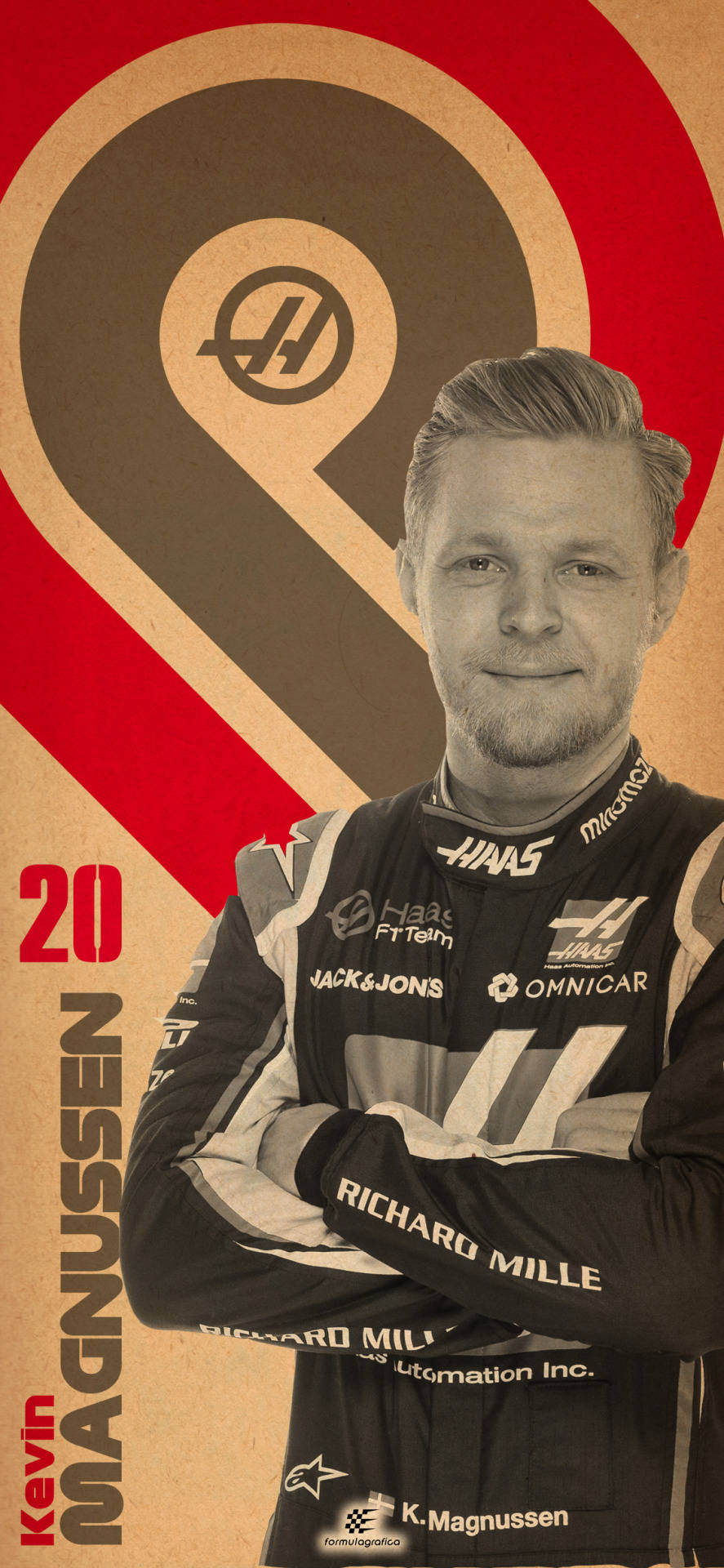 Kevin Magnussen 20 Haas Düzenlemesi Duvar Kağıdı