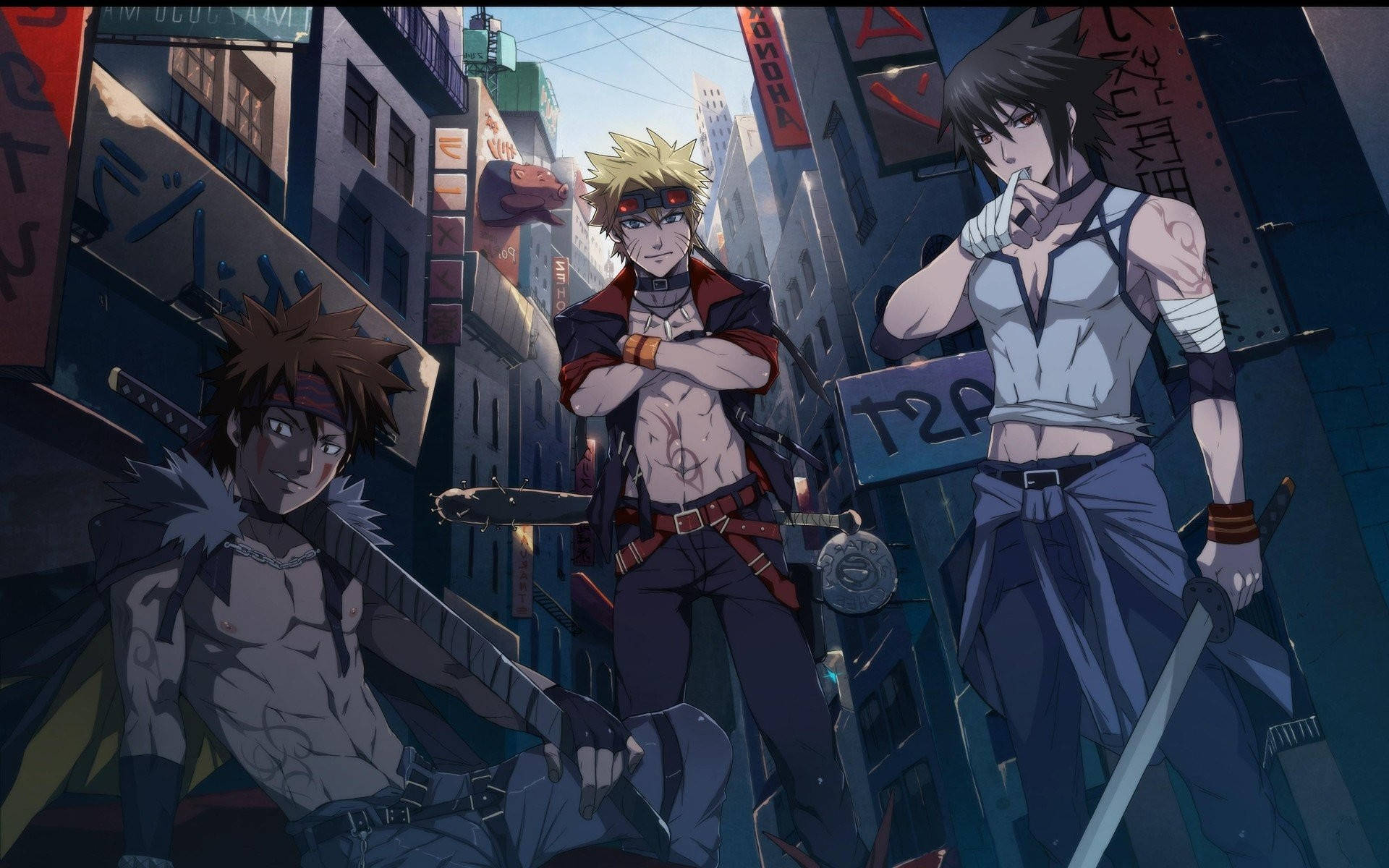 Kiba, Naruto ve Sasuke Duvar Kağıdı