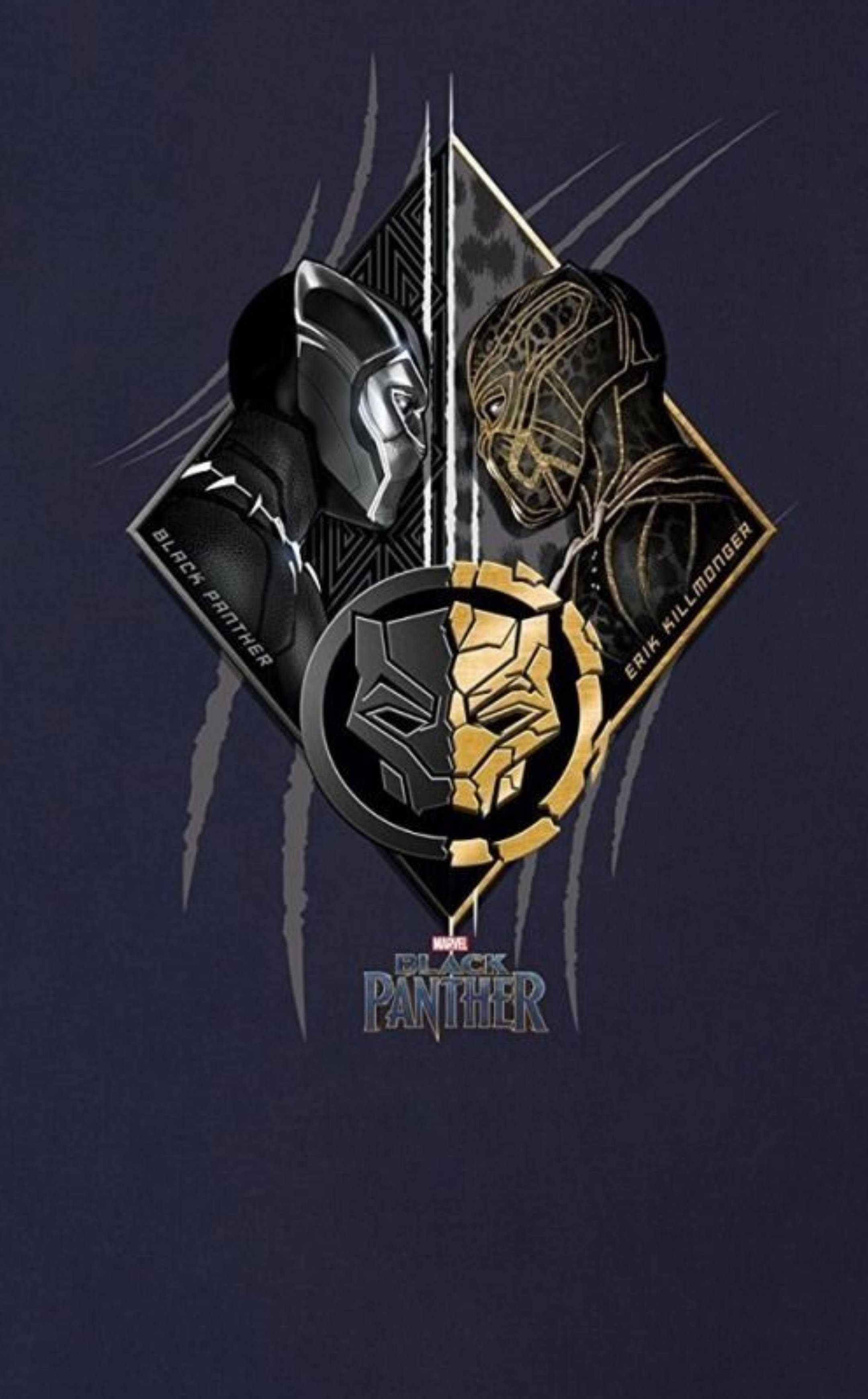 Killmonger ve Black Panther Sanatı Duvar Kağıdı