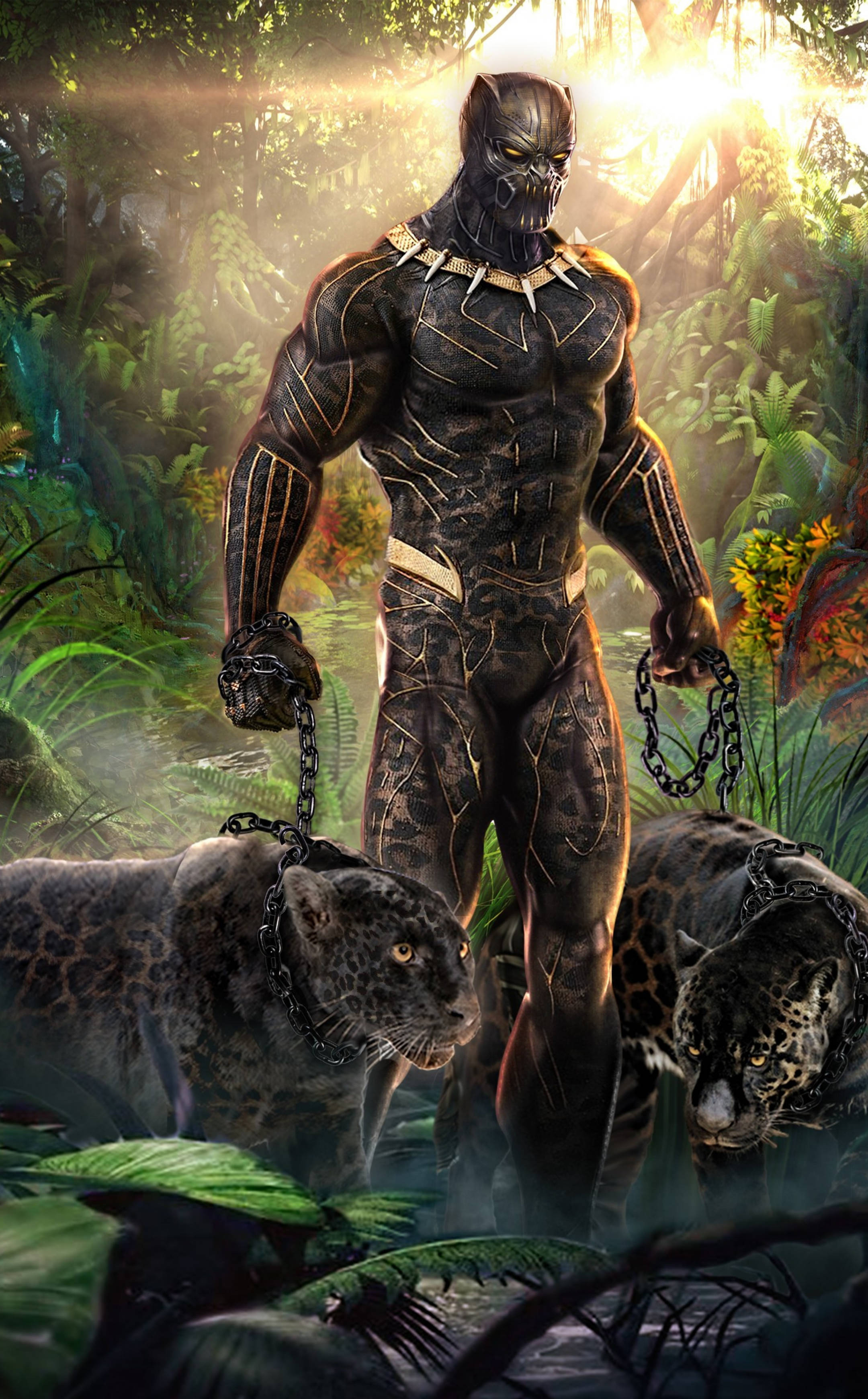 Killmonger ve İki Jaguar Duvar Kağıdı