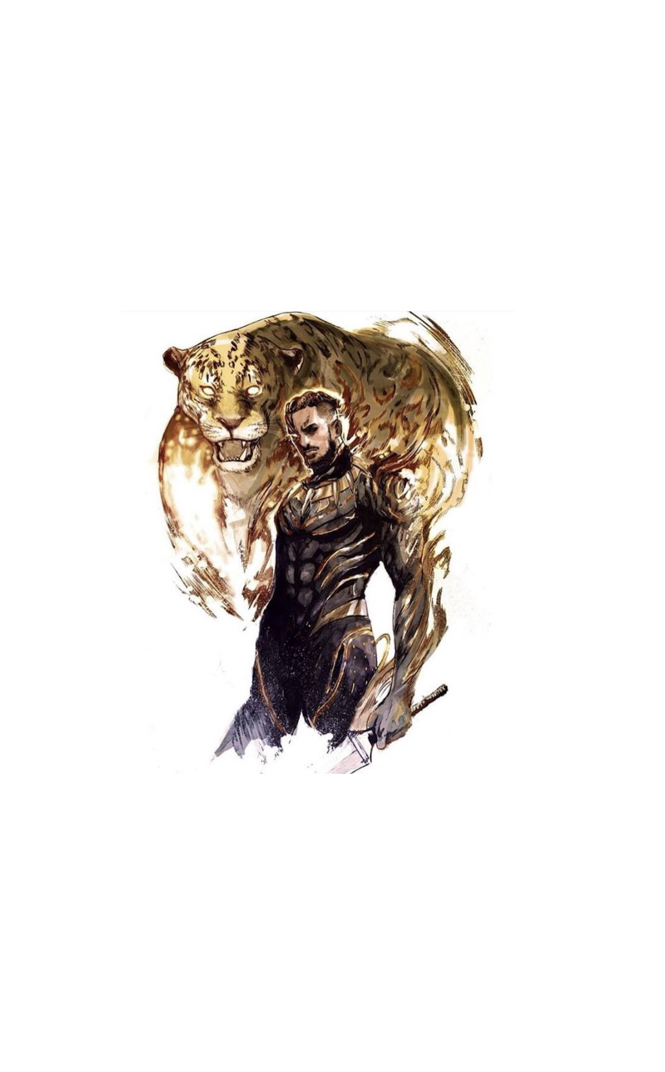 Killmonger ve Kükreyen Jaguar Duvar Kağıdı