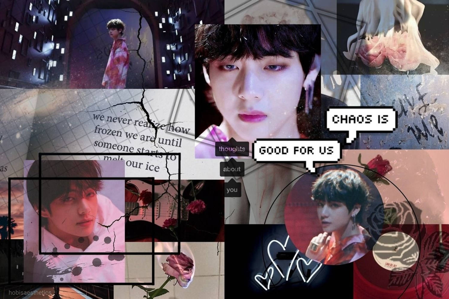 Kim Tae-Hyung Estetik Çocuk Boy With Luv Dönemi Duvar Kağıdı