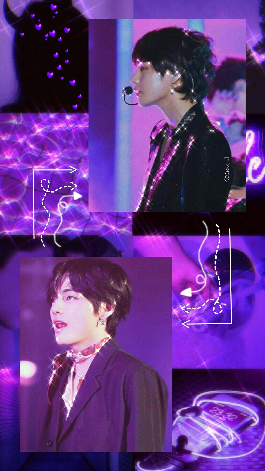 Kim Taehyung Pastel Mor Duvar Kağıdı
