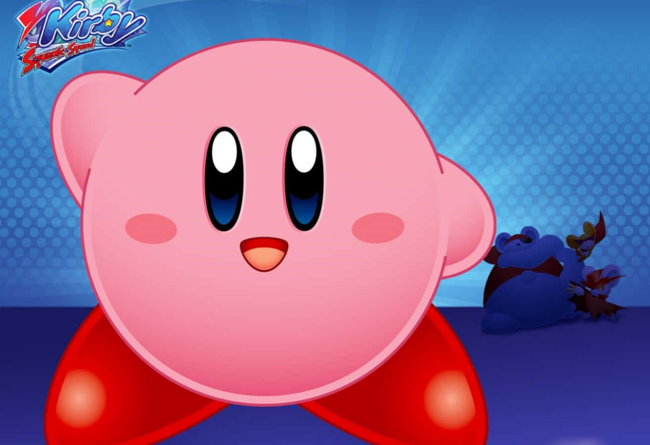 "Kirby, 1992'den beri dünyanın dört bir yanındaki oyuncuları eğlendiren pembe top şeklindeki karakter!" Duvar Kağıdı