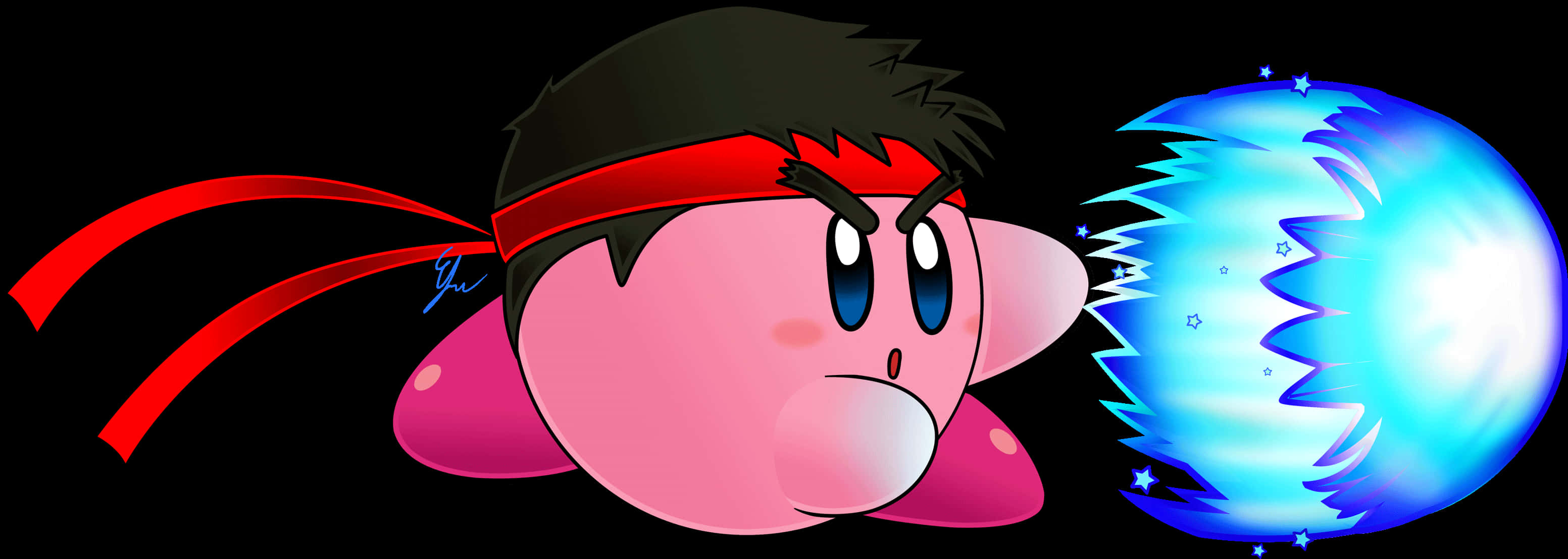 Kirby Dövüşçü Duruşu Enerji Topuyla Duvar Kağıdı