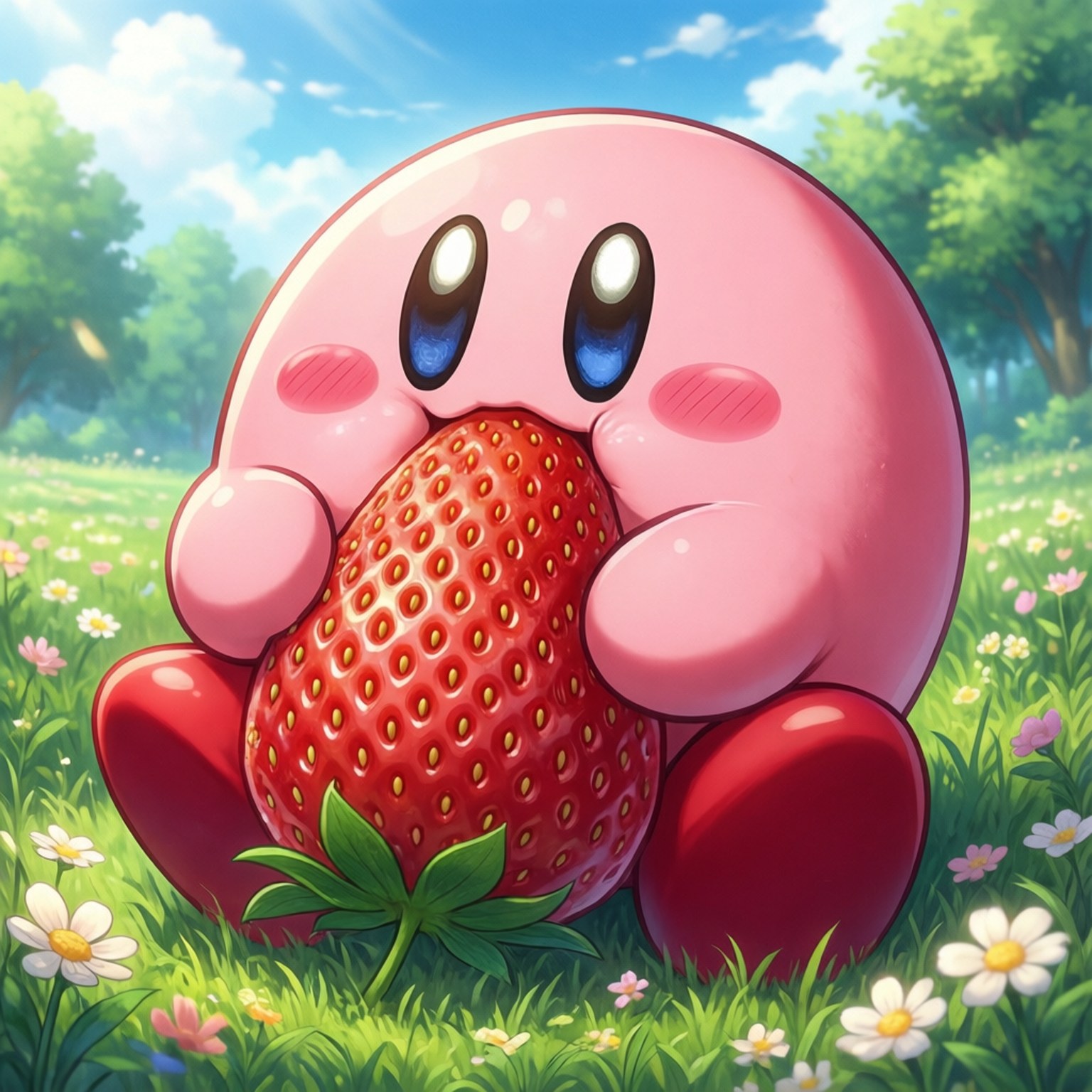 Kirby ile Atıştırma Zamanı Duvar Kağıdı