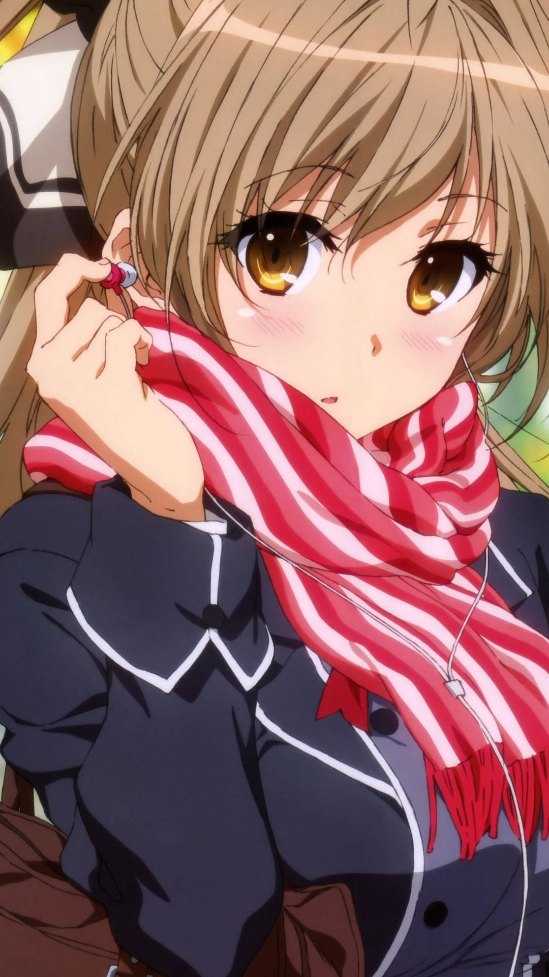 Kırmızı Atkılı Sevimli Anime Karakterleri Duvar Kağıdı