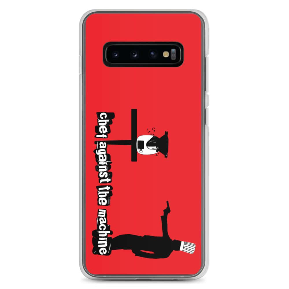 kırmızı bir Samsung S10 kılıfı üzerinde bir erkek ve bir kadın Duvar Kağıdı