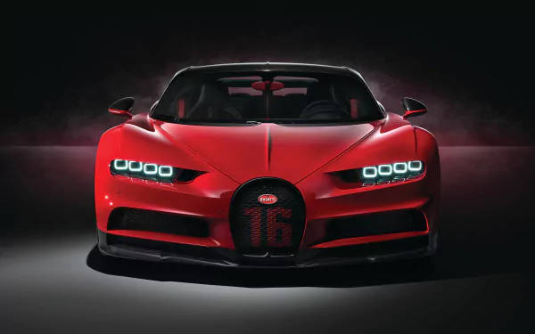 Kırmızı Bugatti Chiron 4k