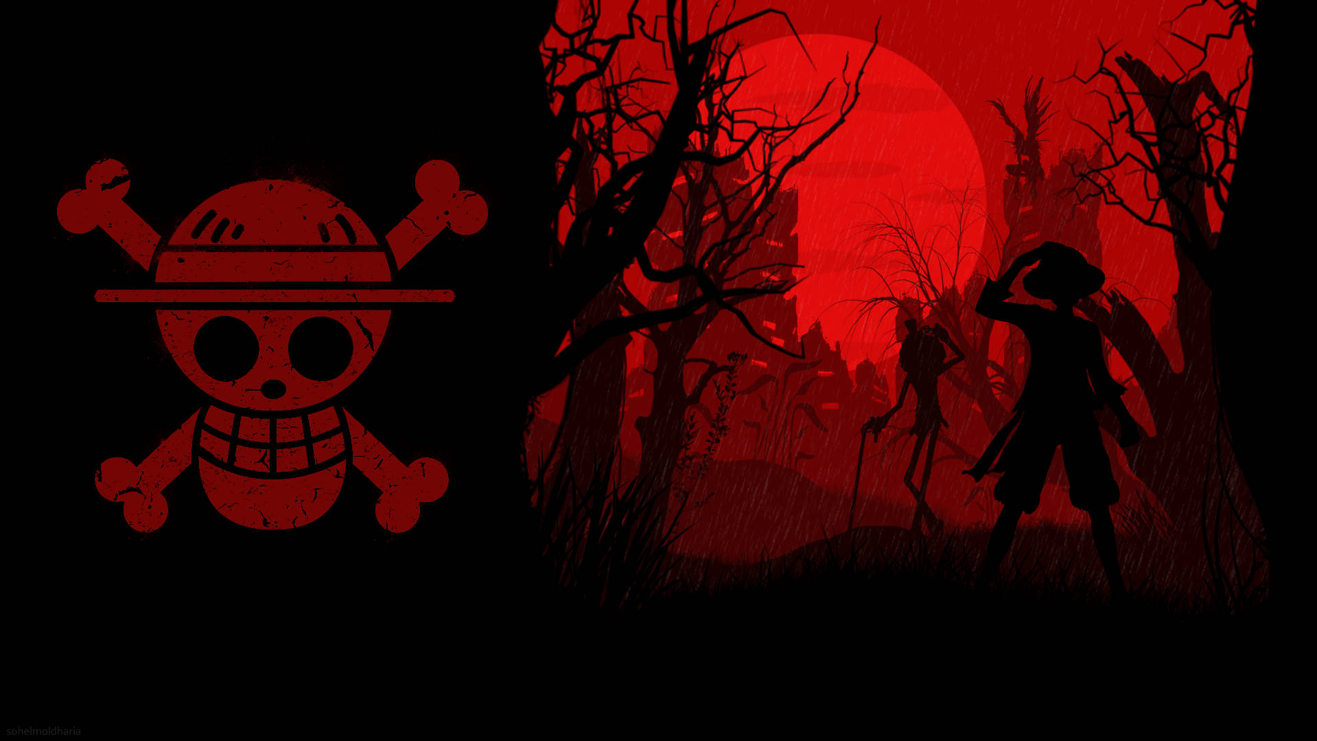 Kırmızı Diyar One Piece Masaüstü Duvar Kağıdı