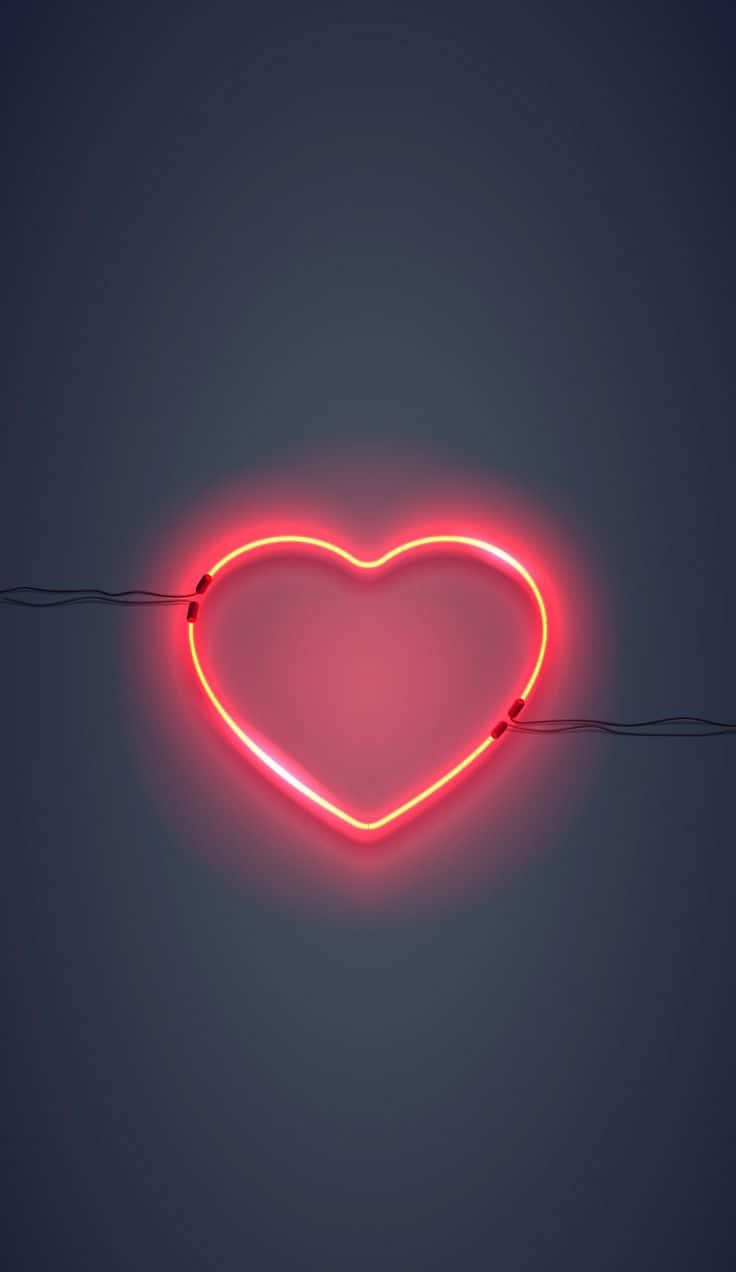 Kırmızı Neon Kalp Duvar Lambası Duvar Kağıdı
