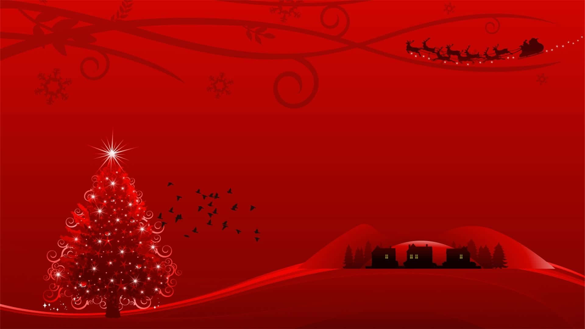 Kırmızı Noel'in canlı rengiyle mevsimi ısıtın Duvar Kağıdı