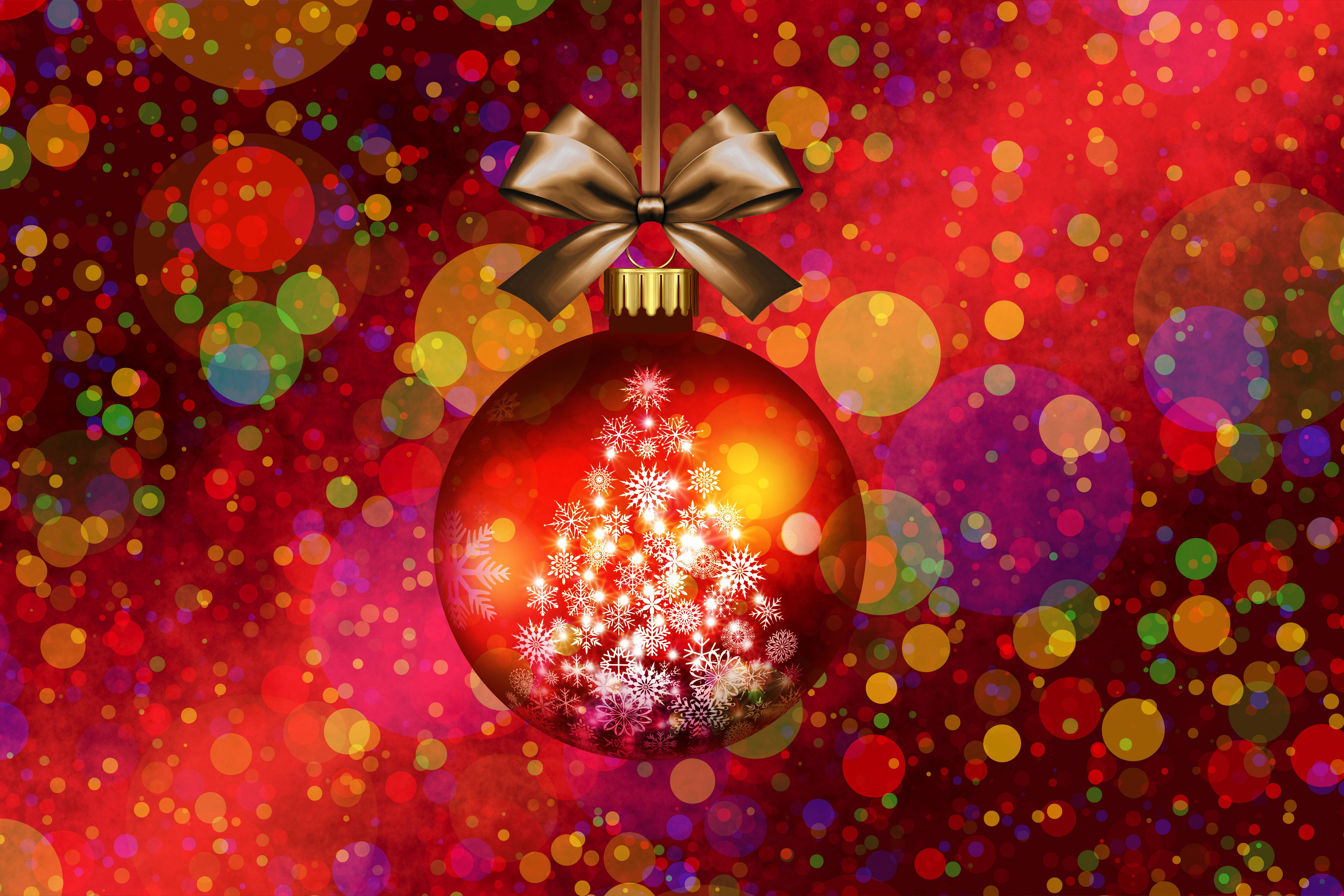 Kırmızı Noel Süsü Grafiği Duvar Kağıdı