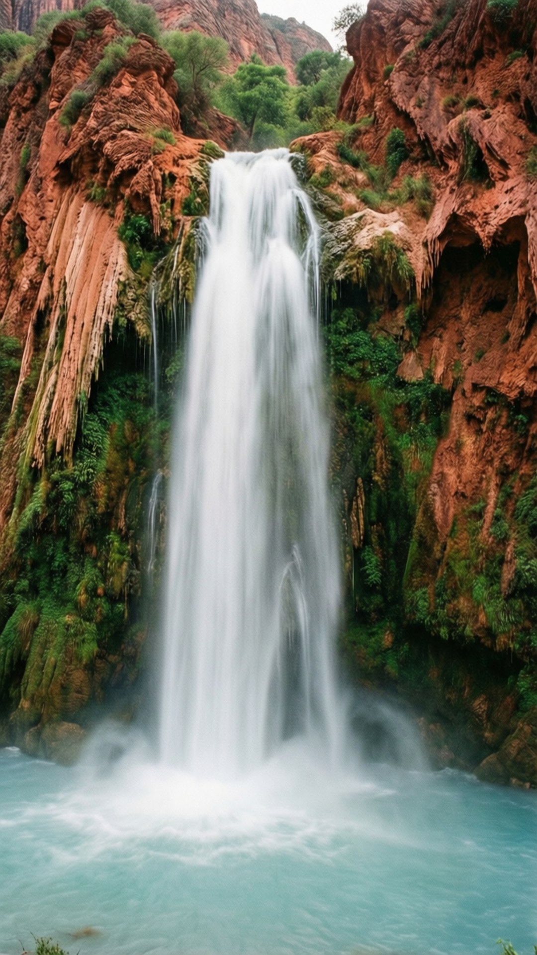 Kırmızı Şelale Çağlayanı Duvar Kağıdı