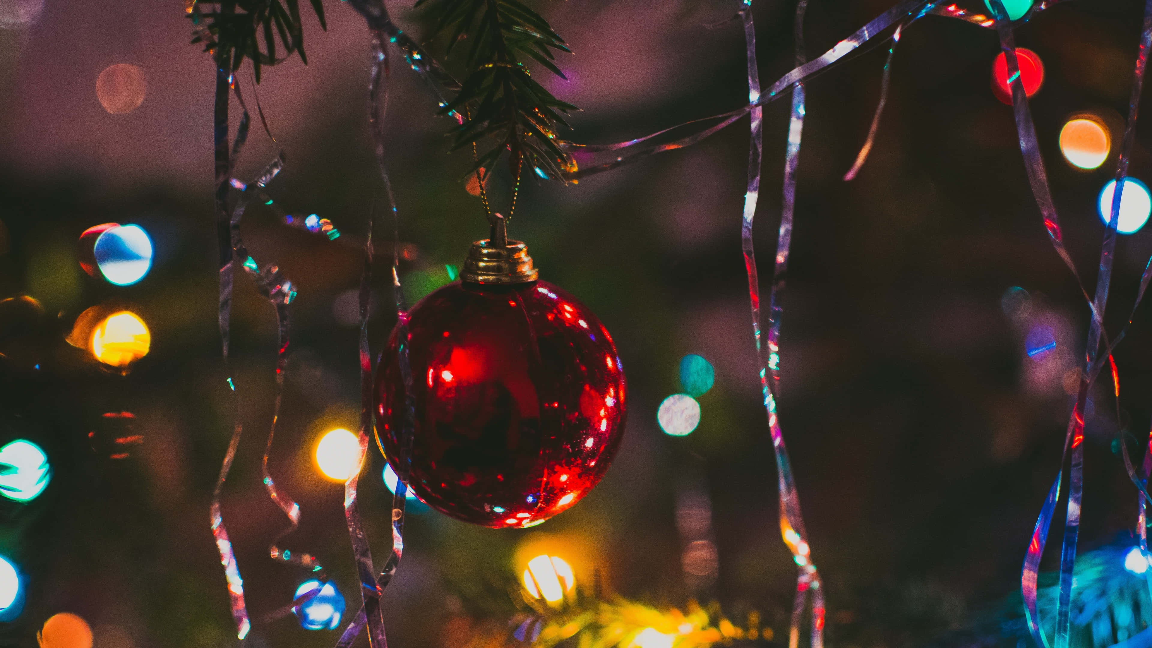 Kırmızı Süs Yüksek Çözünürlüklü Noel Masaüstü Duvar Kağıdı