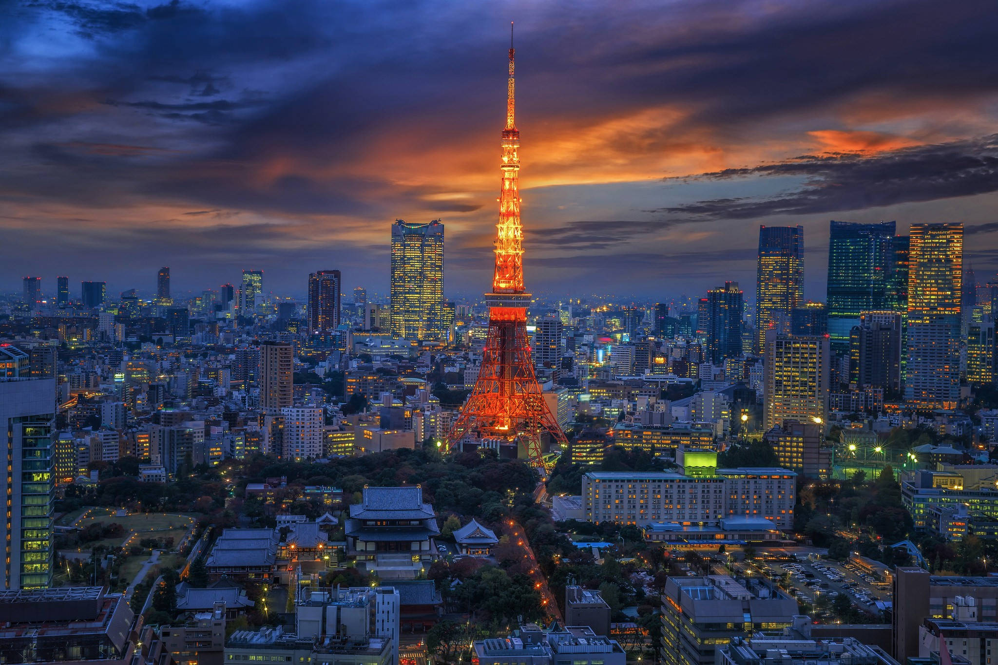 Kırmızı Turuncu Tokyo Kulesi Duvar Kağıdı