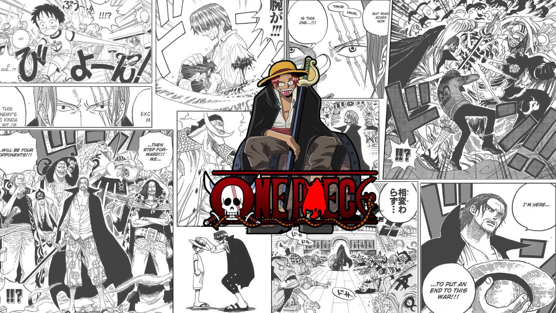 Kızıl Saçlı Shanks Manga Paneli Duvar Kağıdı