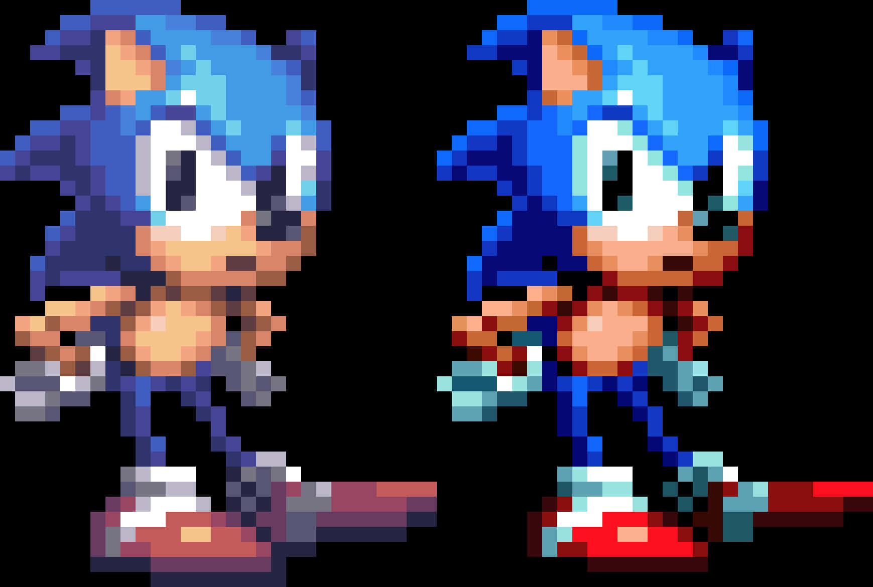 Klasik ve Modern Sonic Pixel Sanatı Duvar Kağıdı