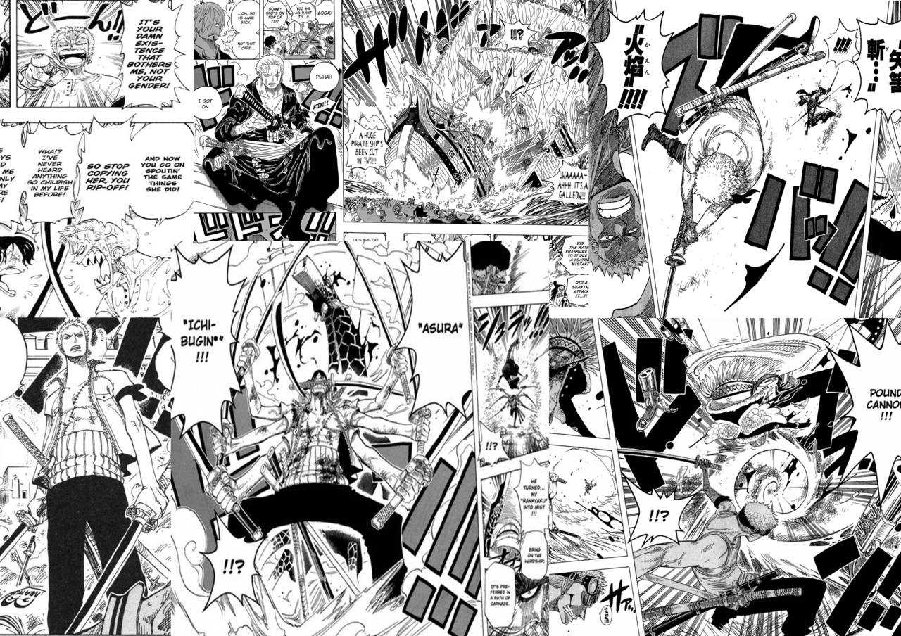 Kılıç Ustası Roronoa Zoro Manga Paneli Duvar Kağıdı