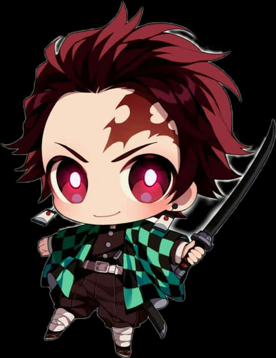 Kılıçlı Chibi Anime Karakteri Duvar Kağıdı