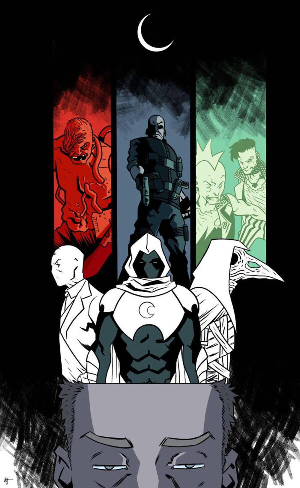 Kolaj Moon Knight Telefon Duvar Kağıdı