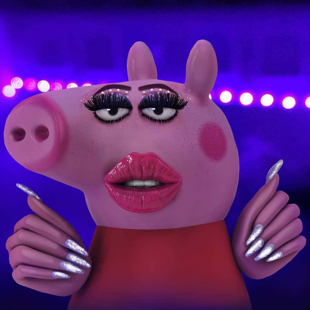 Komik 3D Peppa Pig Resmi Duvar Kağıdı