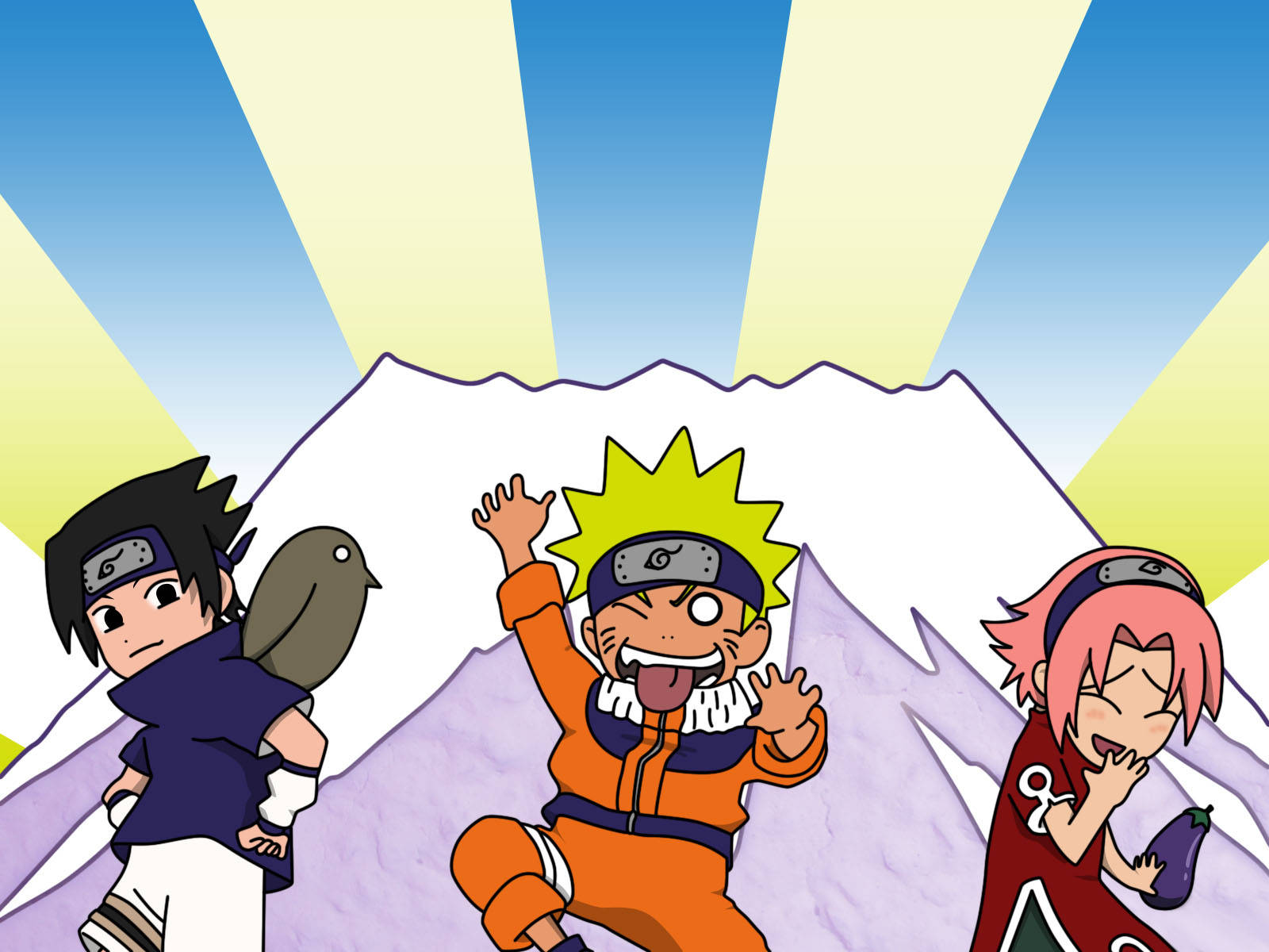 Komik Anime Naruto Buzlu Dağda Duvar Kağıdı