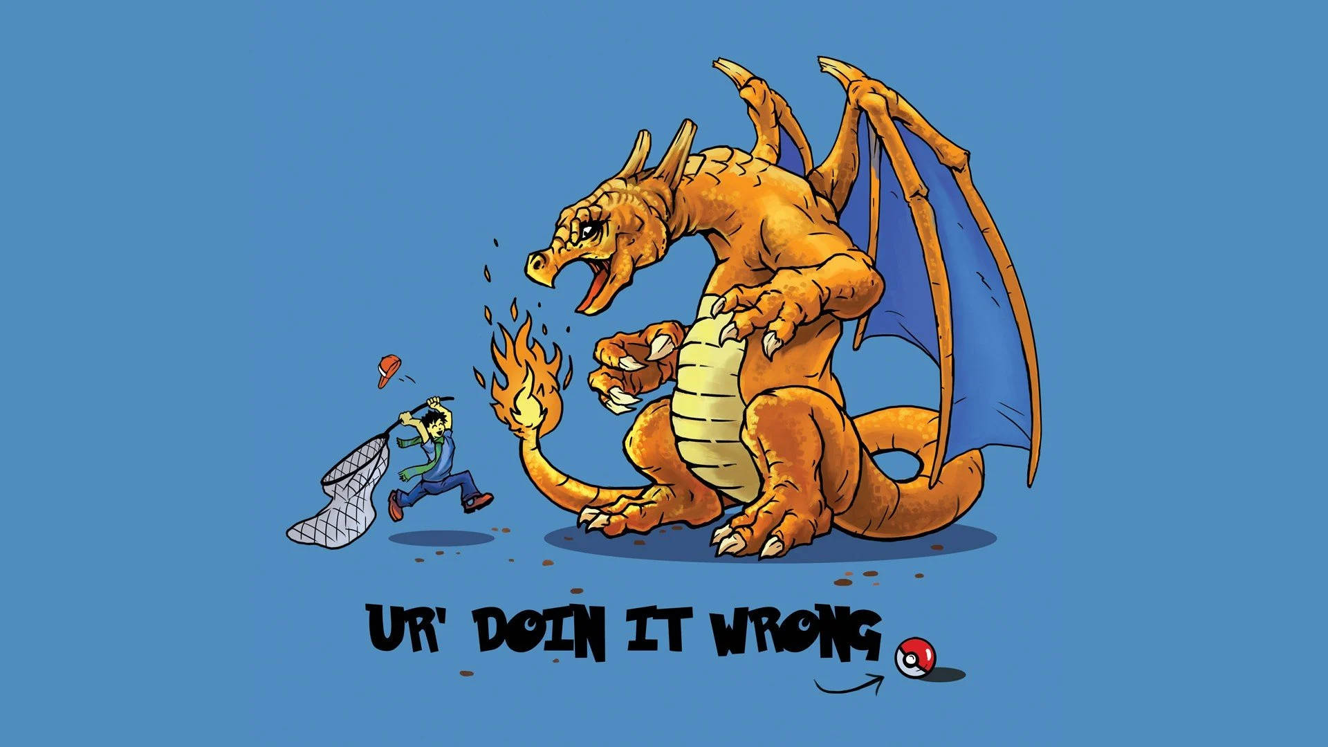 Komik Anime Pokemon Charizard Yakalama Duvar Kağıdı