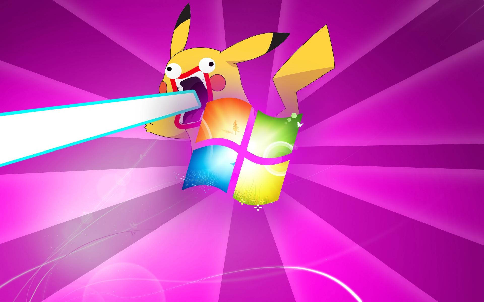 Komik Anime Windows Pikachu Duvar Kağıdı