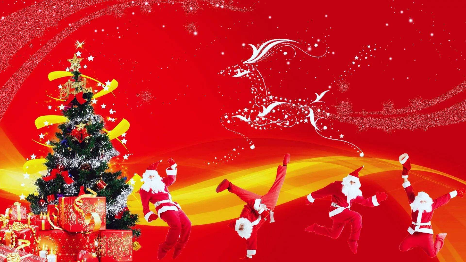 Komik Dans Eden Noel Baba Duvar Kağıdı