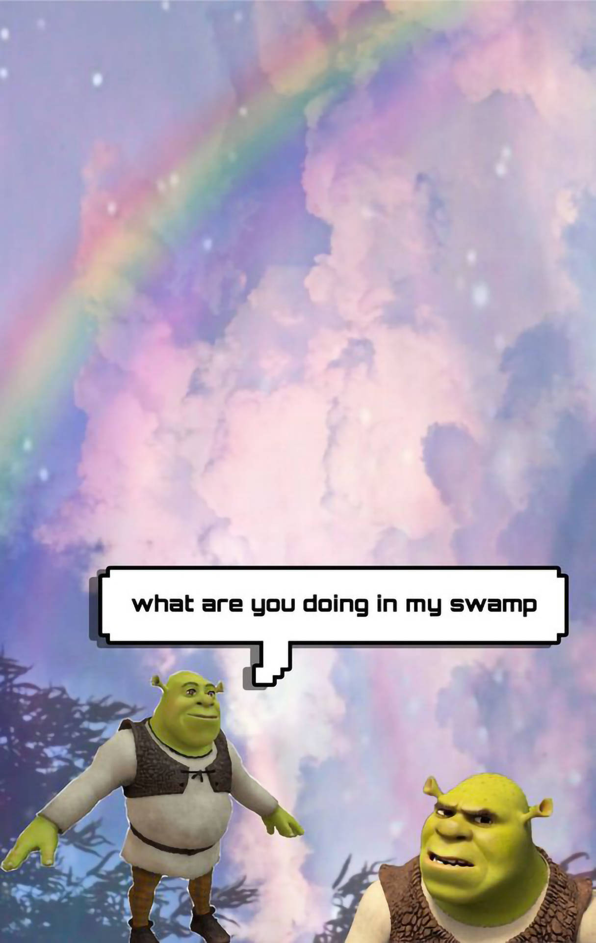 Komik Estetik Shrek Bataklığı Duvar Kağıdı