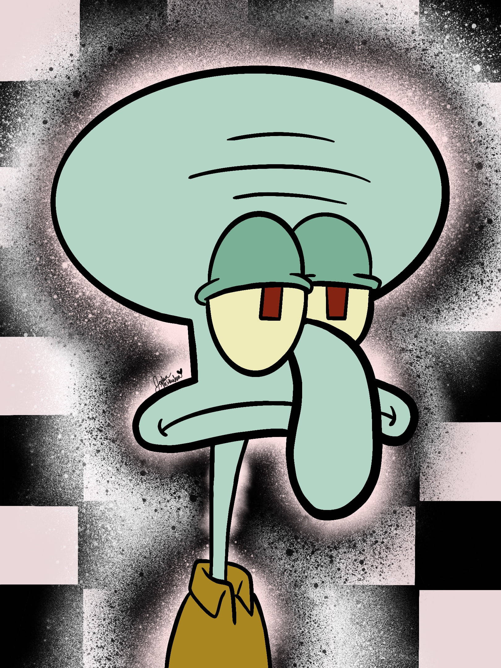 Komik Estetik Sıkılmış Squidward Duvar Kağıdı