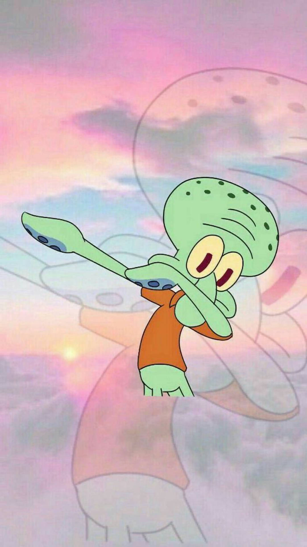 Komik Estetik Sünger Yengeç Dabbing Duvar Kağıdı