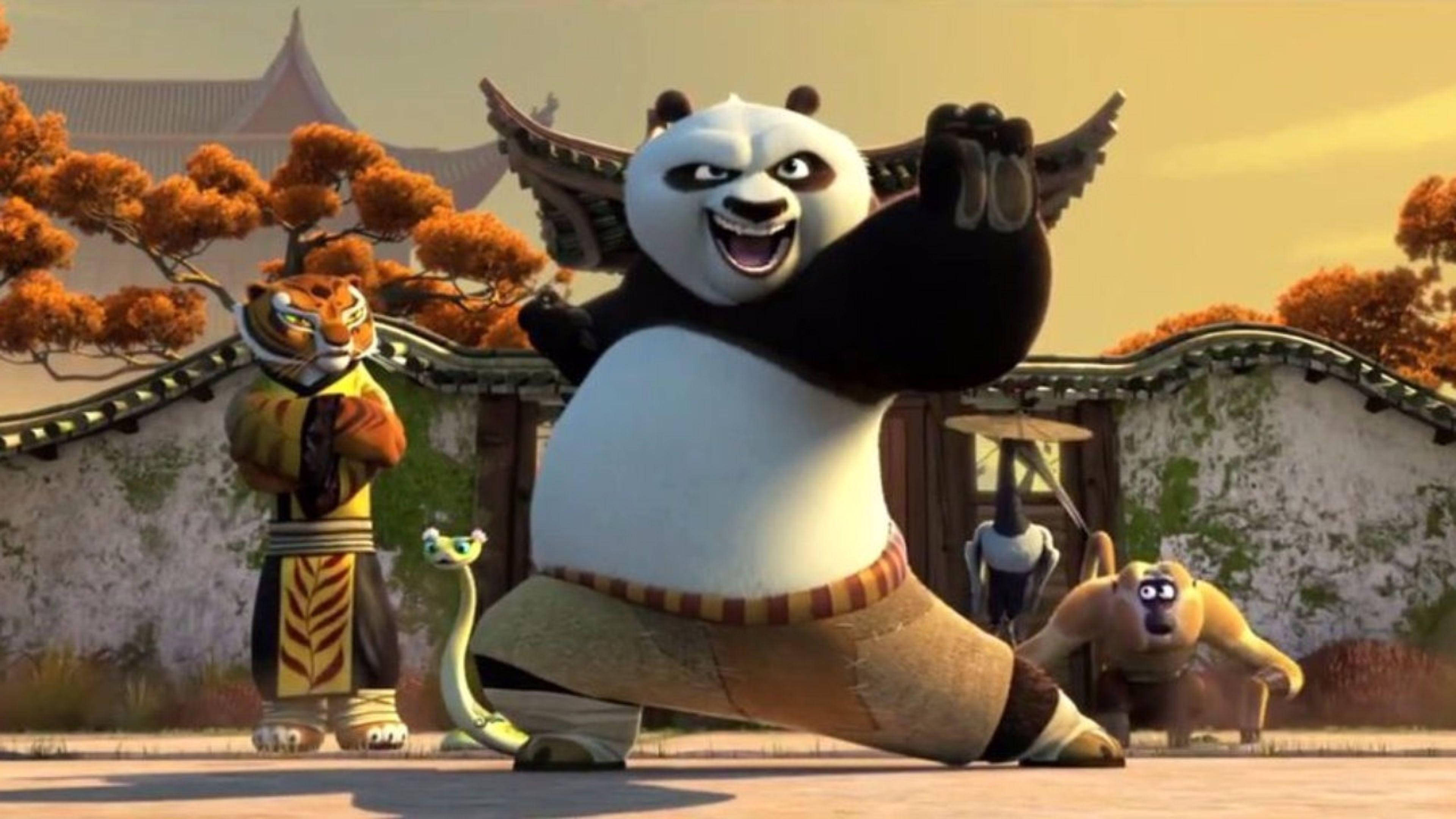 Komik Kung Fu Panda Harekete Hazır Duvar Kağıdı