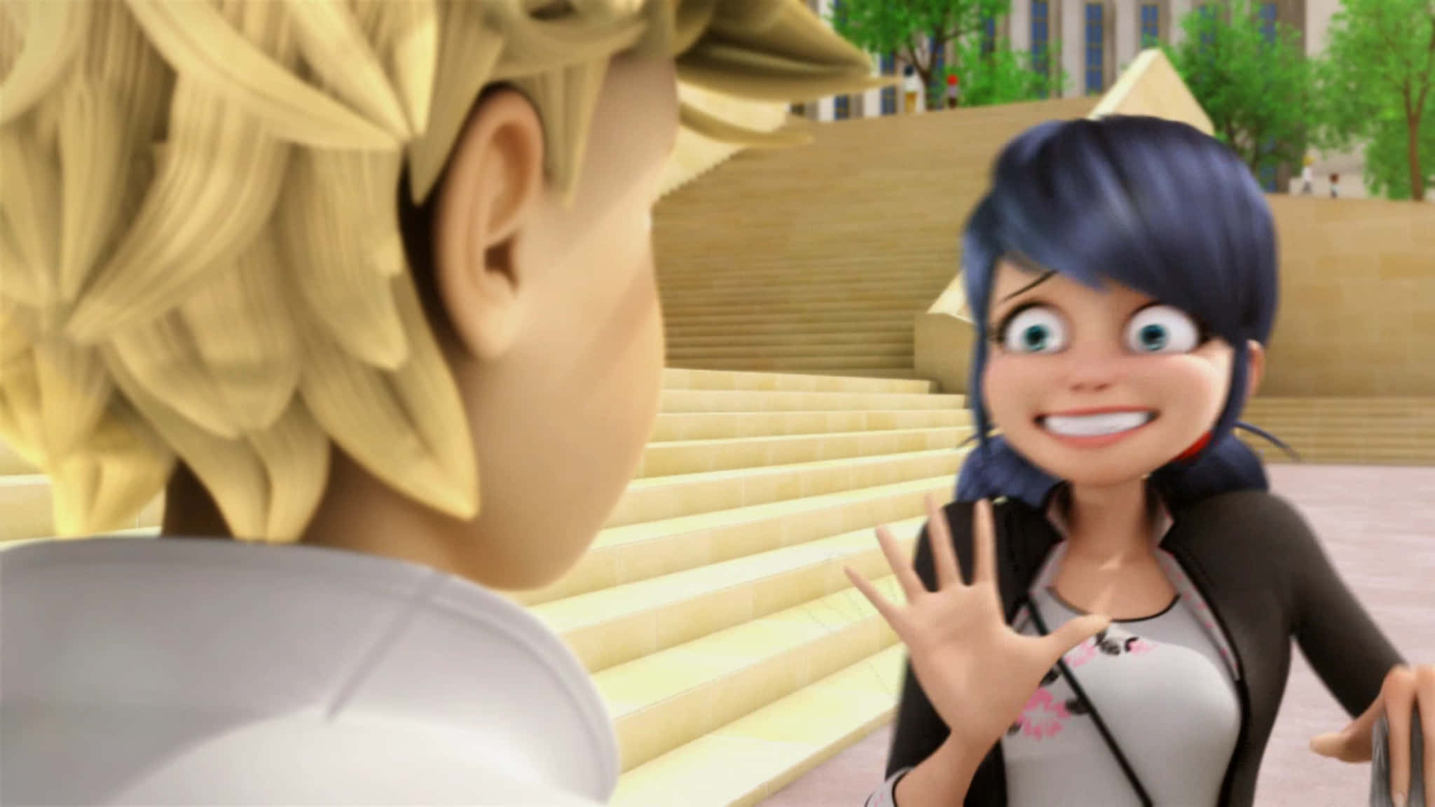 Komik Miraculous Ladybug Panik Yapan Yüz Cat Noir Resmi Duvar Kağıdı