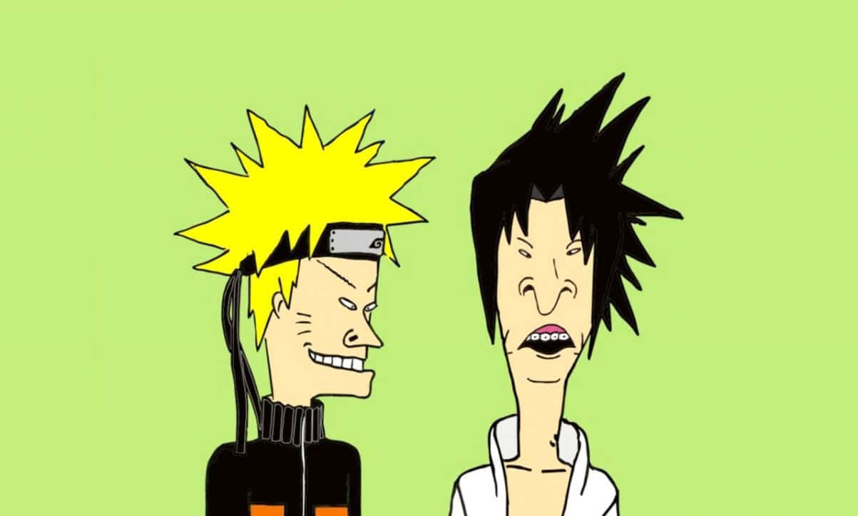 Komik Naruto ve Sasuke Beavis ve Butthead Sanat Tarzı Duvar Kağıdı