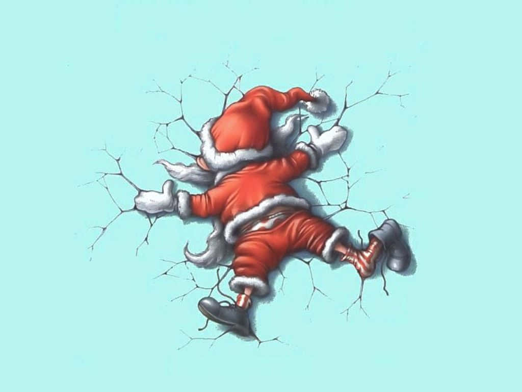 Komik Noel Baba ve Ren Geyiği Noel Anı Duvar Kağıdı