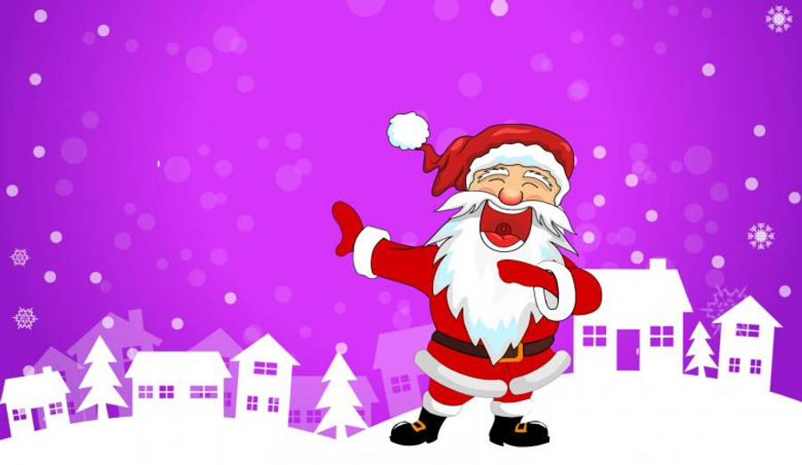 Komik Noel Baba Karikatürü Duvar Kağıdı