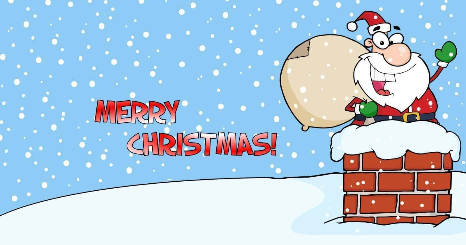 Komik Noel Baba Plajda Güneşleniyor Duvar Kağıdı