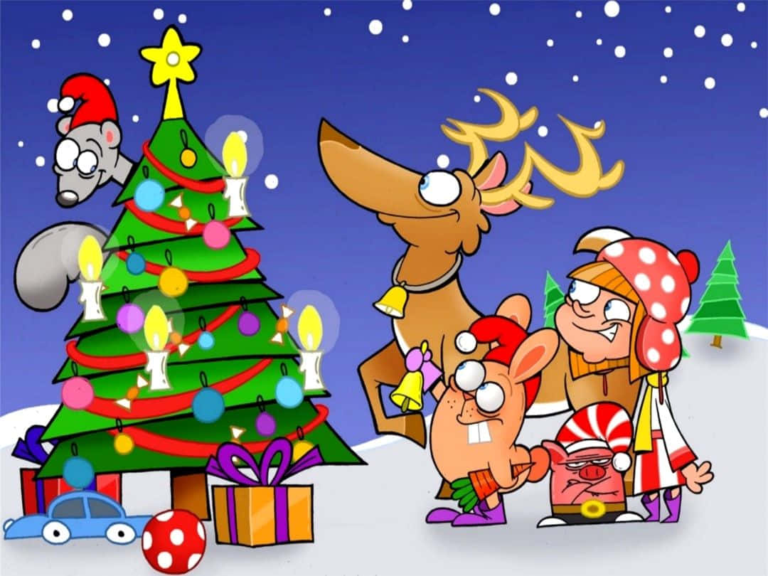 Komik Noel Baba sahilde mola veriyor Duvar Kağıdı