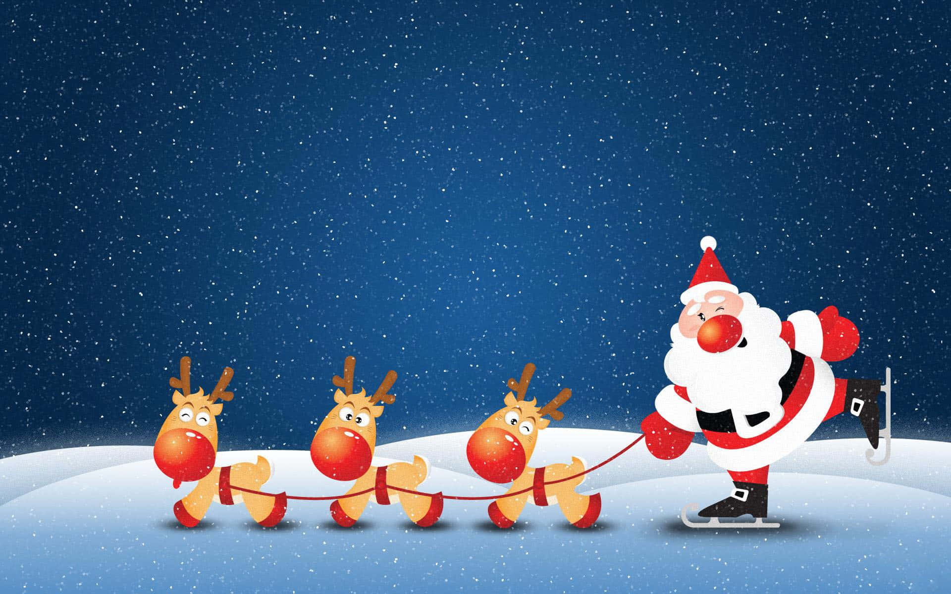 Komik Noel Baba ve Ren Geyiği Selfie'si Duvar Kağıdı