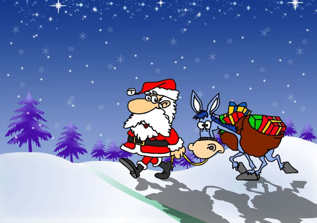Komik Noel Toplanması: Noel Baba ve Arkadaşları Duvar Kağıdı
