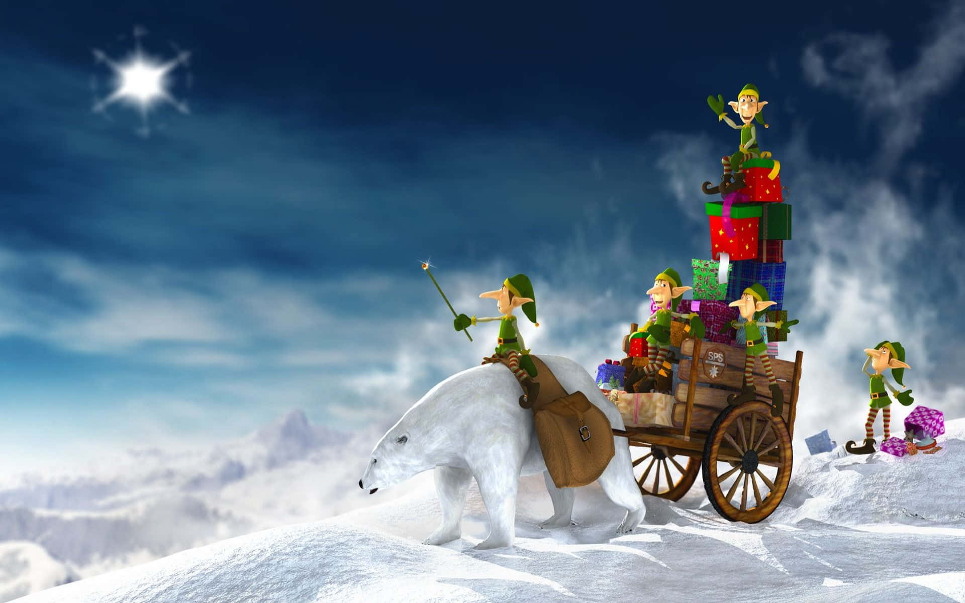 Komik Plaj Tatilinde Noel Baba Duvar Kağıdı