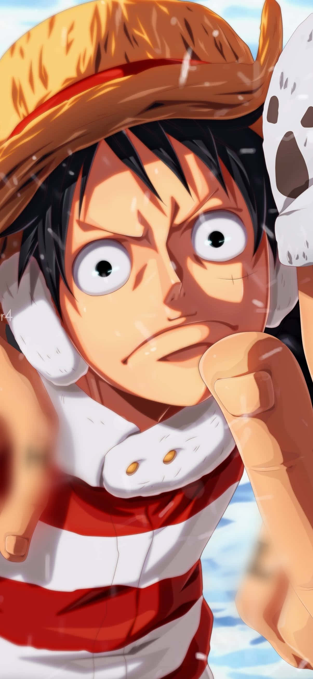 Komik Yüzlü Luffy Telefon Duvar Kağıdı