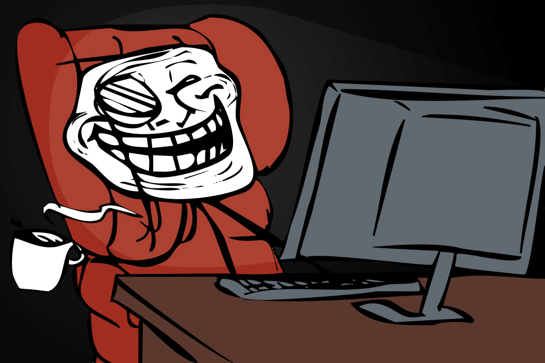 Komik Troll Yüzü Meme Arka Planı Duvar Kağıdı