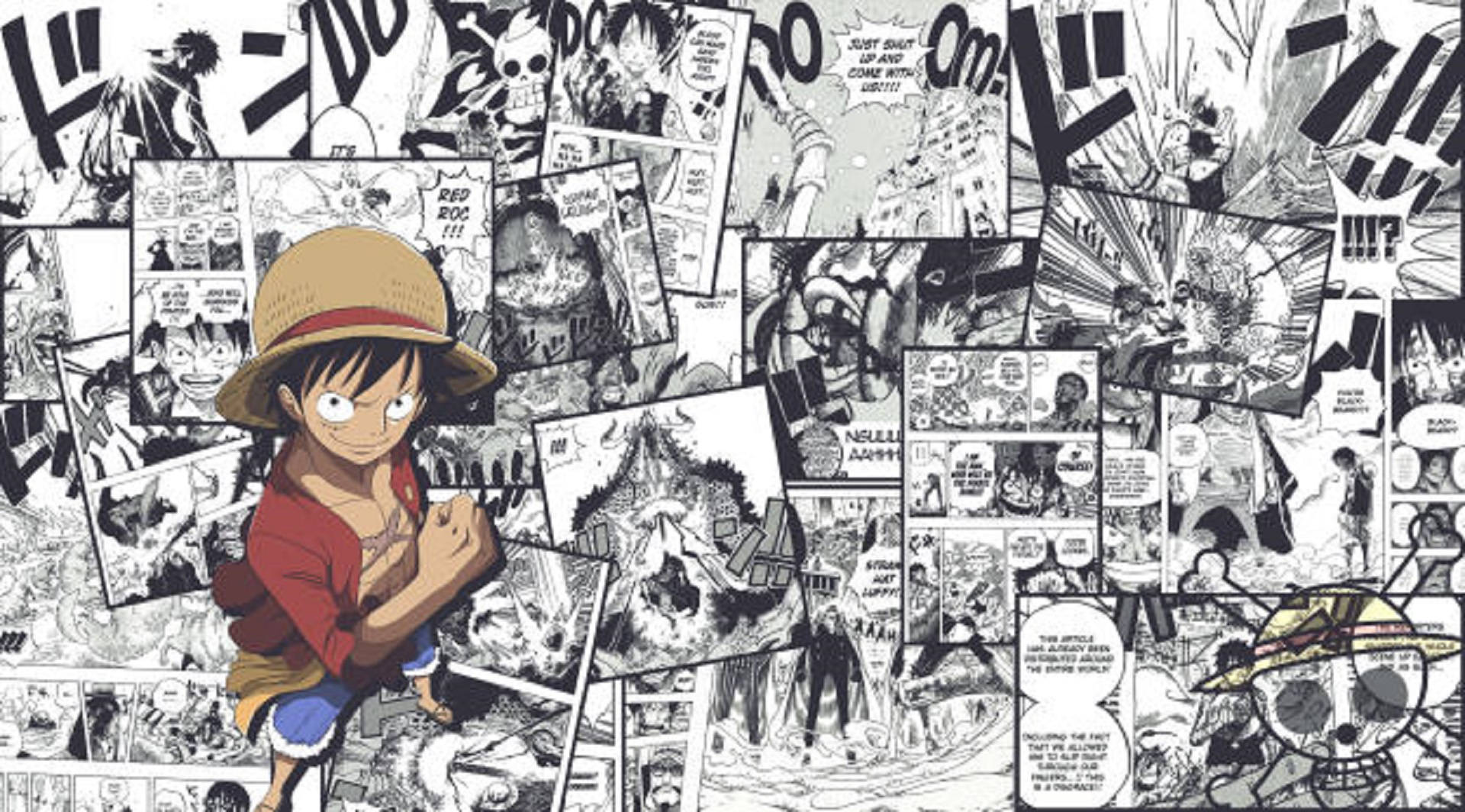 Korsan Kaptanı Luffy Manga Paneli Duvar Kağıdı