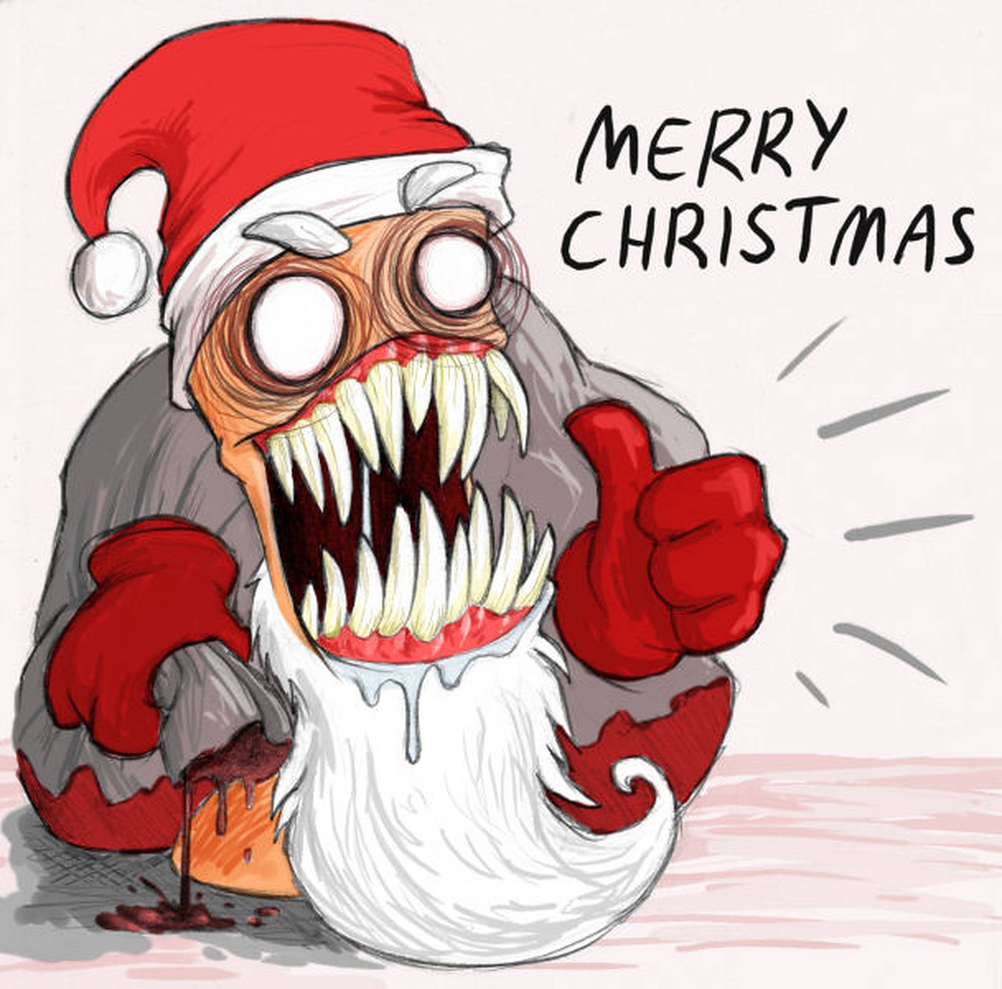 Kötü Noel Baba Büyük Dişler Duvar Kağıdı